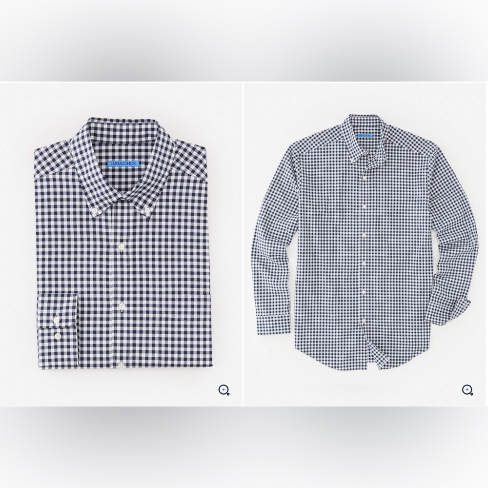 J. McLaughlin Men's Collis Classic Fit Shirt in Navy/White Gingham Size L NWT